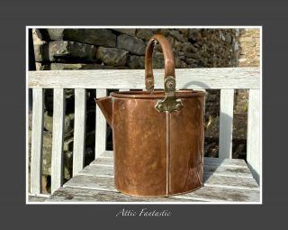 Rare Find G.  W.  R.  Railway Antique Copper Pouring Can Bucket Stamped G.  W.  R.  Large