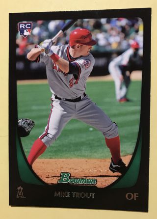 2011 Bowman Draft Mike Trout 101 Rookie Card Rc