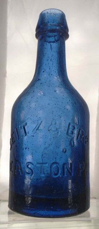 Seitz & Bro.  Easton Pennsylvania Antique Blob Top Squat Soda Bottle.  Repair