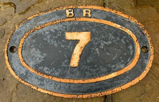 British Railways Bridge Plate Cast Iron Lucky No 7 18 " House Number