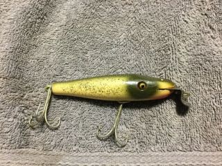 Vintage Creek Chub Baby Pikie Minnow Antique Fishing Lure with glass eyes 2