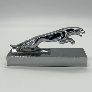 Vintage Jaguar Chrome Leaper Paperweight Made In England