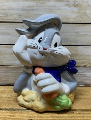 1997 Bugs Bunny Cookie Jar Gibson Looney Tunes Ceramic Warner Bros Vintage