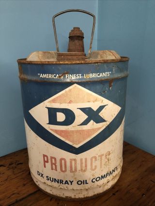 Vintage D X Products Sunray Oil Company 5 Gallon Advertising Can