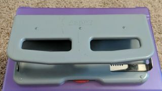 Vintage Punchodex P - 99 Gray Adjustable Hole Punch 3 Heads Zephyr American Ny