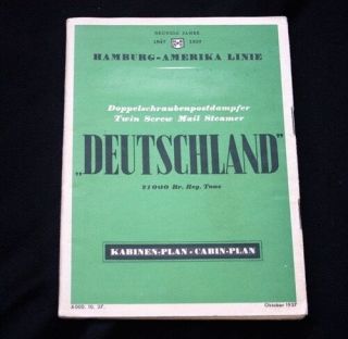 Hamburg American Line Ss Deutschland Deck Plan 1937