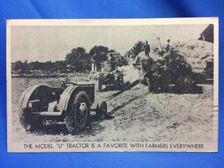 1937 Allis Chalmers Model " U " Tractor Farm Advertising Postcard Vintage