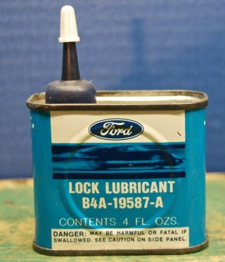 Vintage Ford Motor Lock Lubricant Oil Can 4 Oz Can.