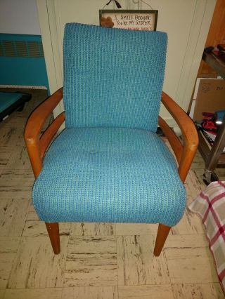 Heywood - Wakefield Mid - Century Modern Arm Chair Teal Retro