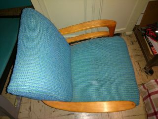 Heywood - Wakefield Mid - Century Modern Arm Chair Teal retro 2