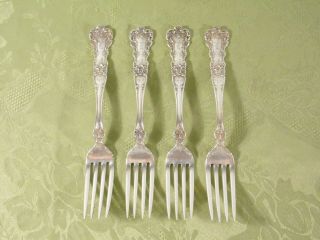 " Buttercup " (1900) By Gorham (4) Sterling Silver Forks 5.  45 Troy Ounces
