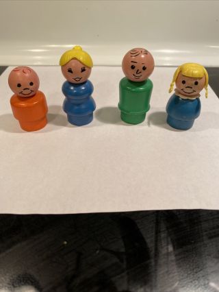 Vintage Fisher Price Wood Little People (4) 952 House (1969)