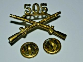 Antique Ww1 Ww2,  82nd Airborne 505th Infantry Officer Insignia Pin