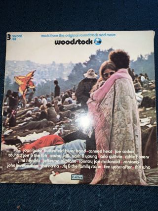 Vintage Vinyl Lp Woodstock 3 Piece Set By Cotillion