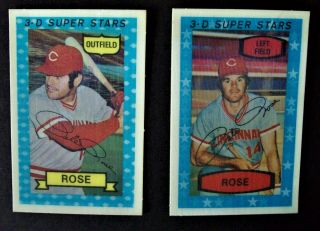 (2) Vintage 1974 - 1975 Kelloggs Pete Rose Baseball Cards -