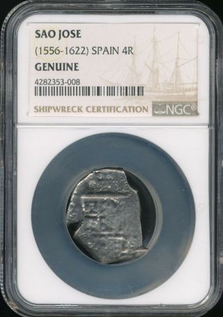 Sao Jose Shipwreck Coin (1556 - 1622) Spain 4 Reales Ngc