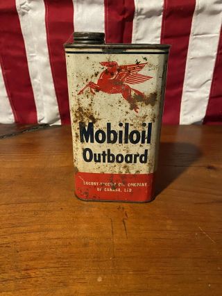 Vintage Outboard Can/ 1 Imperial Quart Motor Oil/ Canada/mobil Pegasus