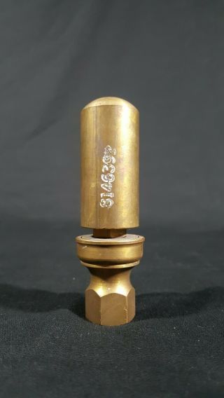 Vintage Brass Steam Train Air Whistle Pressure Relief Round Top Nos