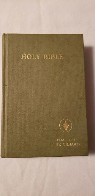 1968 Edition Vintage Holy Bible Placed By The Gideons Hardcover