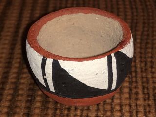 Vintage Jemez Pueblo Pottery Miniature Bowl Pot Signed Native American