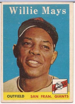 1958 Topps 5 - Willie Mays - San Francisco Giants - Ex - No Creases
