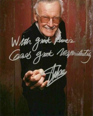 Stan Lee - Spider Man Vintage Signed 8x10 Glossy Photo Autographed - Reprint