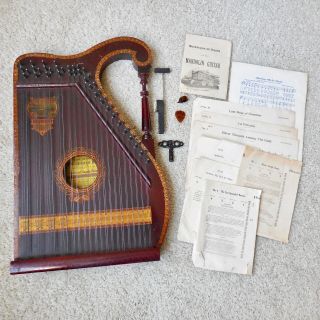 Antique Universal Harp Special Panama Model 1915 Guitar Zither Mandolin W Music