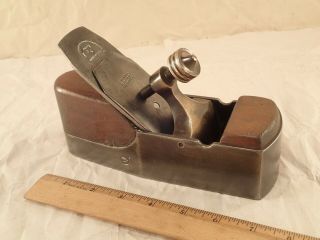 Antique Mahogany Infilled Iron Smooth Plane.  2 - 1/8 " Wide Hearnshaw Cutting Iron
