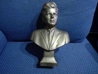 Gold Painted Plaster Bust President John F.  Kennedy Jfk Statue 11 1/2 " Vintage
