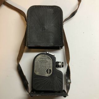 Vintage Univex Model A8 8mm Film Cine Camera W Leather Case V18