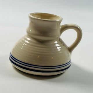 Vintage No Spill No Slip Wide Bottom Coffee Mug Cup Cream and Blue 3