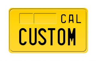 Cal California Motor Motorcycle License Number Plate Custom Embossed Alu Yellow