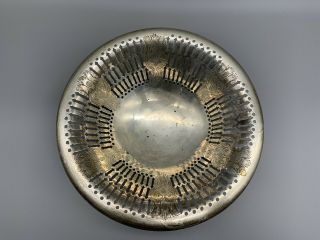 Antique Sterling Silver Etched Pierced Basket 202 grams 8.  75 