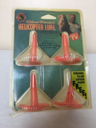Vtg Roland Martin’s Helicopter Lure Fishing As Seen On Tv Dr.  Juice Scent Orange