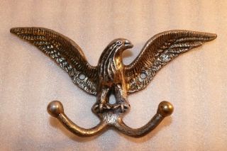 Vintage American Tack & Howe Brass Eagle Double Coat Hook 1968 123 7 Inch
