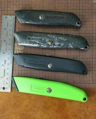 Vintage - Set Of 4 Stanley Utility Knives (razors),  Various Models,  Blades X