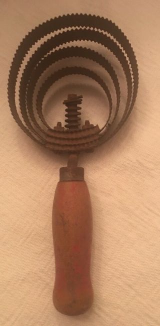 Antique Vintage Horse Grooming Brush 4 Loop Curry Comb Steel Wood Handle