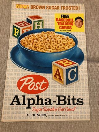 1963 Post Alpha - Bits Cereal Top Advertising Post Cereal Baseball Cards Killebrew
