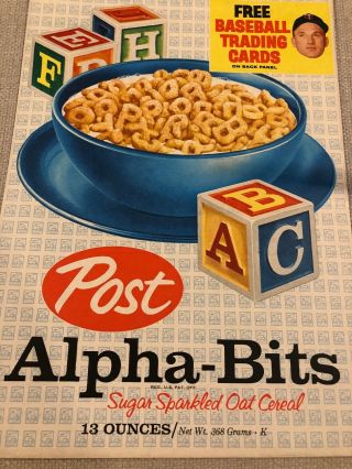 1963 Post Alpha - Bits Cereal Top Advertising Post Cereal Baseball Cards Killebrew 3