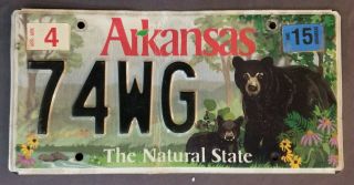 Arkansas Black Bear & Cub Wildlife Specialty License Plate Gh Jjg