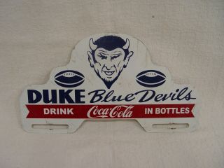 Old Duke University Blue Devils Football Drink Coca - Cola License Plate Topper
