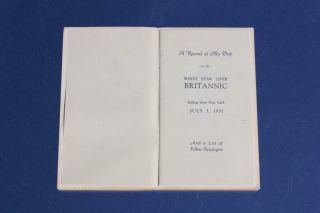 WHITE STAR LINE BRITANNIC 3RD CLASS PASSENGER LIST JULY 3RD 1931 FROM NYC 3