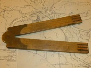 Antique 2 Foot Brass/Wood FOUR FOLD OUT SLIDE RULE by SAMSON ASTON BIRM.  c.  1860. 2