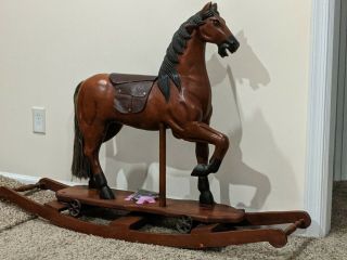 Antique Wooden Rocking Horse From The 1930 