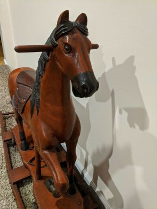 Antique wooden rocking horse from the 1930 ' s. 2