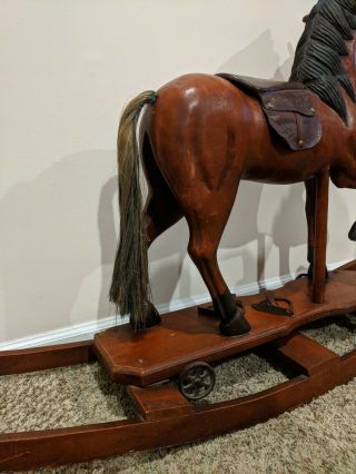 Antique wooden rocking horse from the 1930 ' s. 3