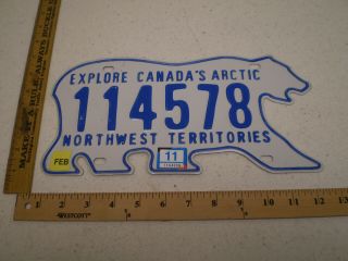 2011 11 Northwest Territories Nwt Canada Polar Bear Graphic License Plate 114578