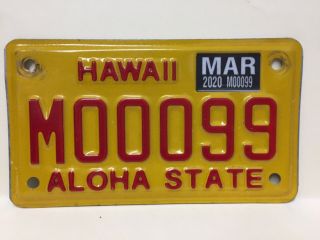 Hawaii Motorcycle Scooter Moped License Plate 2014