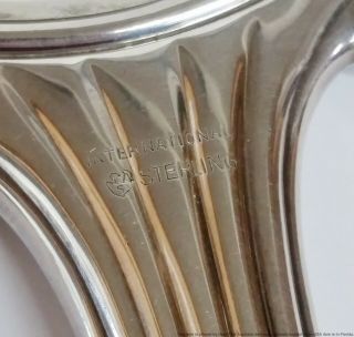 Antique Sterling Silver International Vanity Dresser Comb Mirror Brush 3pc Set 3