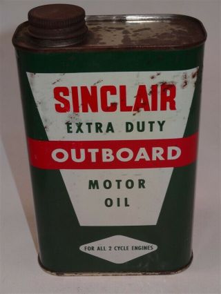 Vintage Sinclair Outboard Motor Oil Quart Can